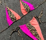 Women's Simple Leopard Stitching Swimsuit Bikini Swimsuits 1995106