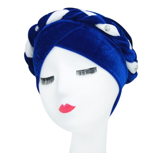 New Style Satin Bonnet Muslim Velvet Braid Bonnet Bonnets 0213