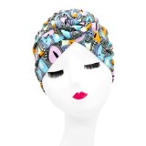 Women Head Scarf Turban Caps Trendy Printed Bonnet Bonnets