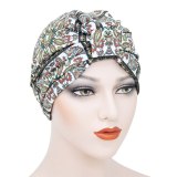New Pastoral Double-Layer Forehead Cross Printed Bonnet Bonnets
