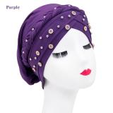 Fashion Muslim Wrap Turban Diamond headband Bonnet Bonnets 0617