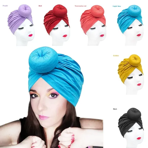 Women Cotton Elastic Twist Knot Turban Turbans