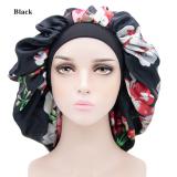 Muslim Fashion Print Stretch Turban Flowers Satin Bonnets 1122