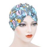 New Pastoral Double-Layer Forehead Cross Printed Bonnet Bonnets
