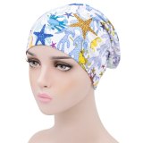 Printed Hood Double-Layer Lining Satin Chemotherapy Bonnet Bonnets YH-12