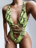 Sexy Bandage  Leopard Hollow Strap Swimsuit Swimsuits A992103