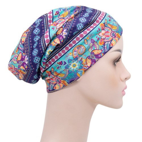 Printed Hood Double-Layer Lining Satin Chemotherapy Bonnet Bonnets YH-12