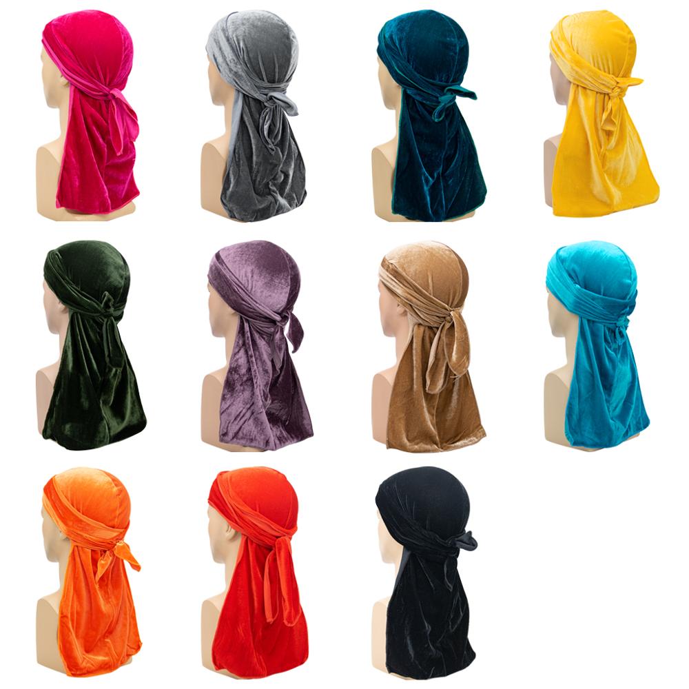 2020 fashion hotselling gold velvet stretch long tail durag African