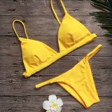 Women New Split Solid Bikini Sexy Bikini Bathing Suit Swimsuits 176071