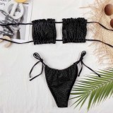 Women Ruched Hollow Sexy Bikini Swimsuit Swimsuits B23142W