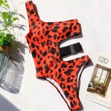 Women Sexy Hollow Out  Push Up One Shoulder Swimsuit Swimsuits B2536