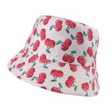 Fruit Cherry Bucket For Women Reversible Fisherman Hats