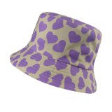 Heart Print Men Women Summer Bob Hip Hop Fisherman Hats