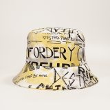 Fashion Retro Letter Print Graffiti Bucket Fisherman Hats 20210617