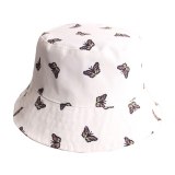Unisex Butterfly Printed Short Brim Fisherman Cap Hats x00112