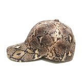 High Quality Snake Skin Print Leather Dad Hat Bone Hats x009110