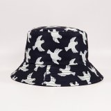 Women Peace Pigeon Print Double-sided Bucket Hats 202145263