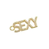 Crystal BABE SEXY Letter Charms For DIY Handmade Necklaces Jewelry