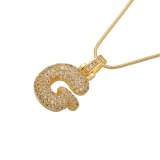 High Quality Crystal Brass Gold Letter Necklaces VL3445