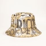 Fashion Retro Letter Print Graffiti Bucket Fisherman Hats 20210617