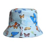 Unisex Butterfly Printed Short Brim Fisherman Cap Hats x00112