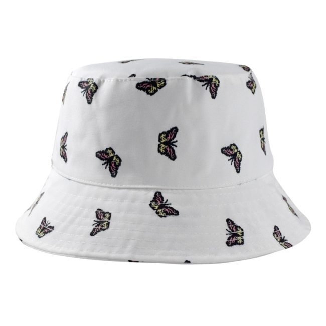 Unisex Butterfly Printed Short Brim Fisherman Cap Hats x00112