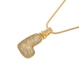 High Quality Crystal Brass Gold Letter Necklaces VL3445