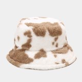 Winter Cow Bucket Hat Fashion Thickened Plush Warmer Printing Hats YFM94152
