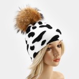 Unisex Cute Cow Zebra Print Beanie Hats ZZM40516