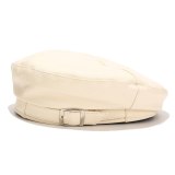 New Belt Buckle Beret Women Autumn Winter PU Leather Pumpkin Hats BLM7283