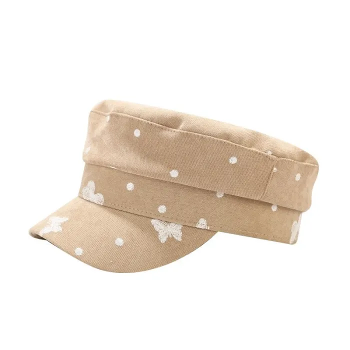 Women Fashion Butterfly Ladies Casual Flat Top Salior Hats JM1526