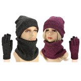 Hot Sale Hat, Scarf, Gloves, Three-Piece Winter Outdoor Warm Knitted Hat Sets ZZM28798