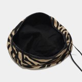 Women Artist Warm Vintage Plain Zebra Striped Beret Hats1927485