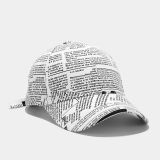 Unisex Hat Plaid Men's Baseball Cap Retro Newspaper Sun Hats BQM42334