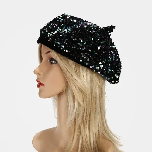 Vintage Women Casual Sequins Berets Artist Pumpkin Hats BLM92103