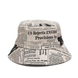 Unisex Summer Ins Bucket New Design Newspaper Printed Hats YFM67788