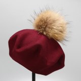 Autumn Winter Women's Warm Real Wool Berets Hats BLM49510