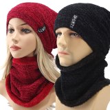 Women Thick Warm Female knit Letter Bonnet Hats ZZM32334