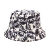 New Dollar Print Reversible Bucket Fisherman Hats YFM52334