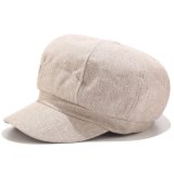 Breathable Cotton Linen Summer Painter Solid Vintage Beret Hats BJM12