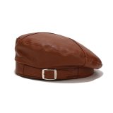 New Belt Buckle Beret Women Autumn Winter PU Leather Pumpkin Hats BLM7283