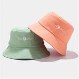 Embroidery Bucket Hat Women Men Cotton Heart  Bob Sun Hats YFM74354