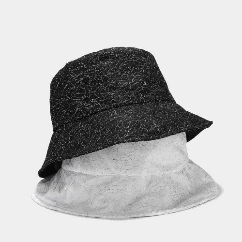 Female Summer Thin Bright Silver Silk Bucket Hats YFM78798