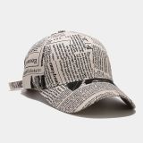Unisex Hat Plaid Men's Baseball Cap Retro Newspaper Sun Hats BQM42334
