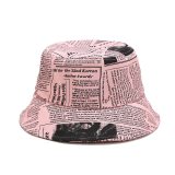 Unisex Summer Ins Bucket New Design Newspaper Printed Hats YFM67788
