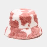 Winter Cow Bucket Hat Fashion Thickened Plush Warmer Printing Hats YFM94152