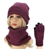 Hot Sale Hat, Scarf, Gloves, Three-Piece Winter Outdoor Warm Knitted Hat Sets ZZM28798