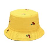 Reversible Cherry Bucket Cotton Fruit Women Hats YFM84354