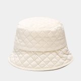 Winter Warm Adult Women Casual Cotton Plaid Print Bucket Hats YFM92839
