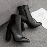 Women's High Heels Patent Leather Zipper Boots 7212-12